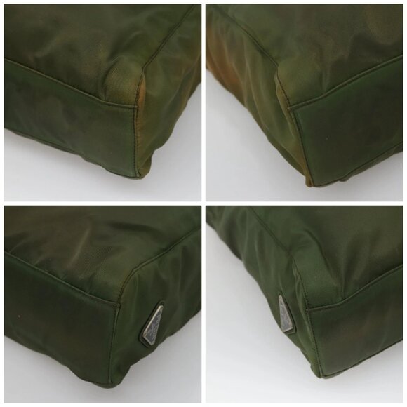 PRADA Hand Bag Nylon Plastic Khaki Silver Clear Auth bs25908 - Picture 14 of 16